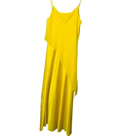 SAUNDERS COLLECTIVE Women's Yellow Lara Slip Satin Cocktail Dress Size 2 - Picture 6 of 12
